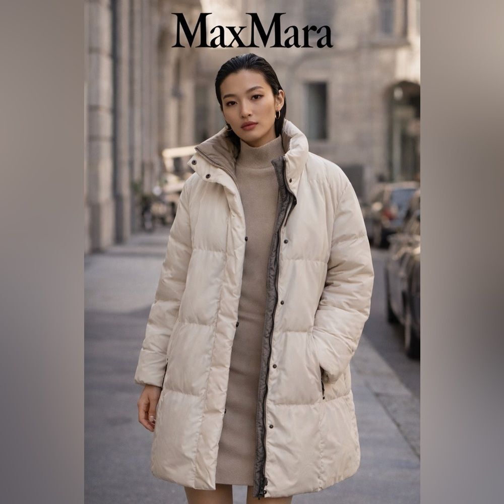 MaxMara Weekend Women's White Down Puffer Jacket Size 10